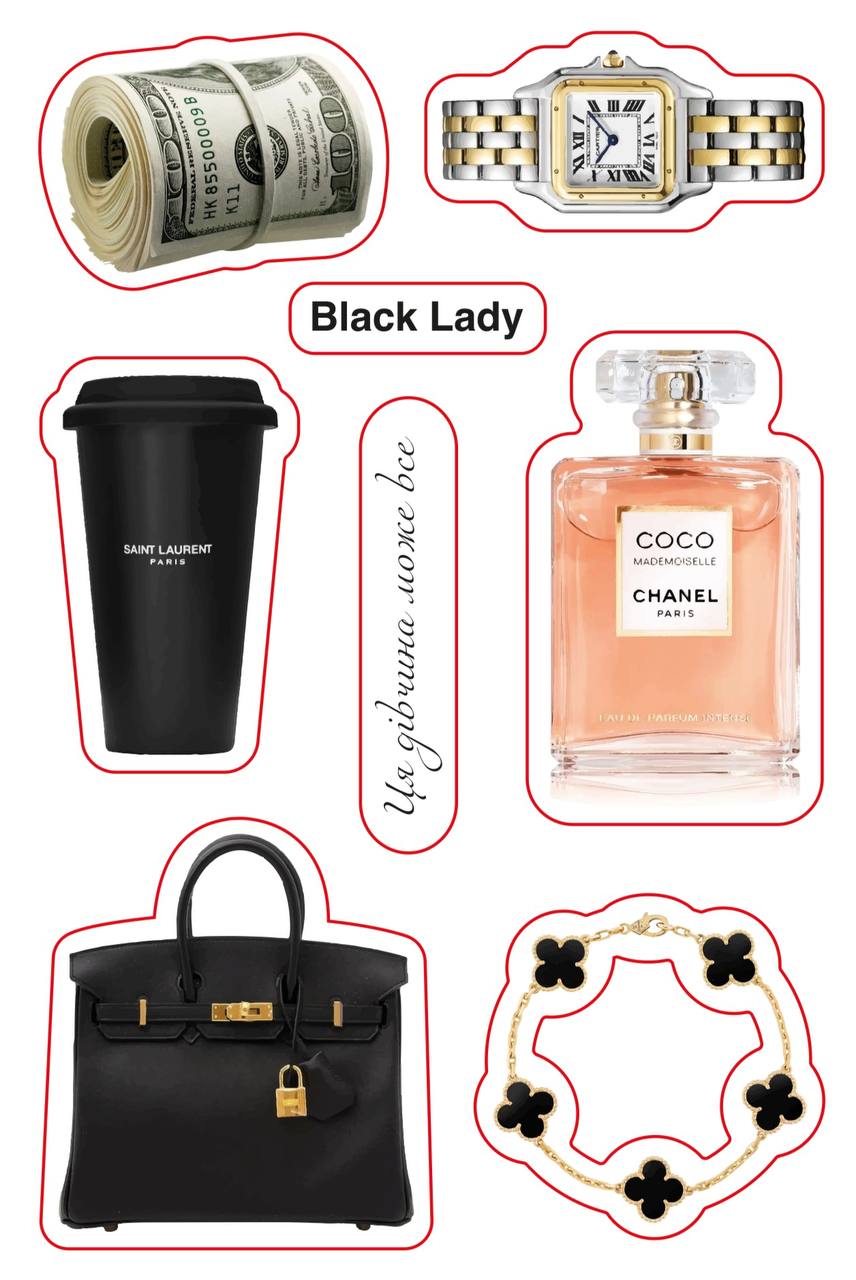 3D Sticker Pack «Black Lady»
